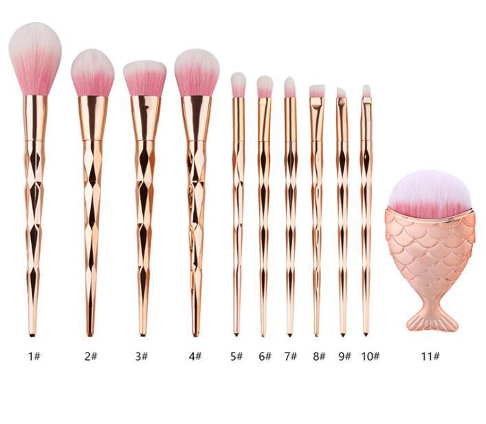 1pc Diamond Fish Makeup Brush Set for Flawless Blends