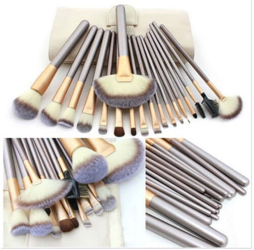 Persian Make-up Brush Set with Champagne Handle